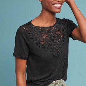 EUC Anthropologie (James Coviello) Laced Linen Tee (XS)